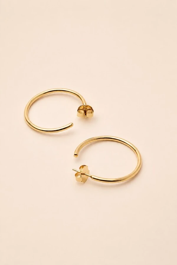 Argola Aberta Lisa Banho Ouro 18K