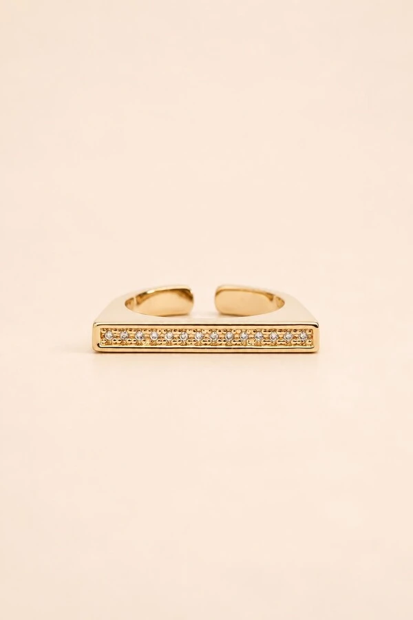 Anel Palito Micro Zircônia Banho Ouro 18K