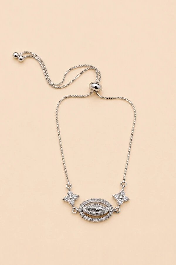 Pulseira Prateada Nossa Senhora Das Graças