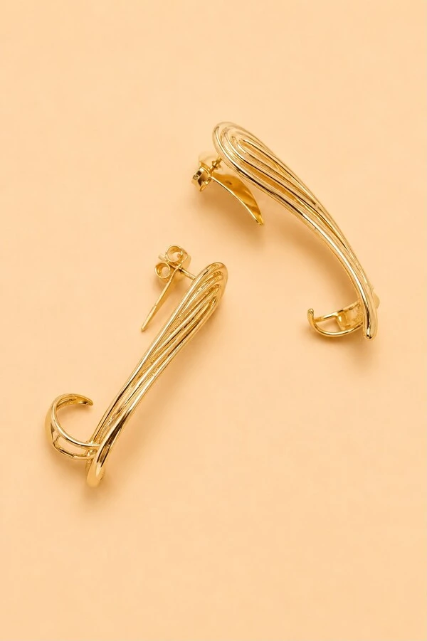 Brinco Dourado Asa Ear Cuff