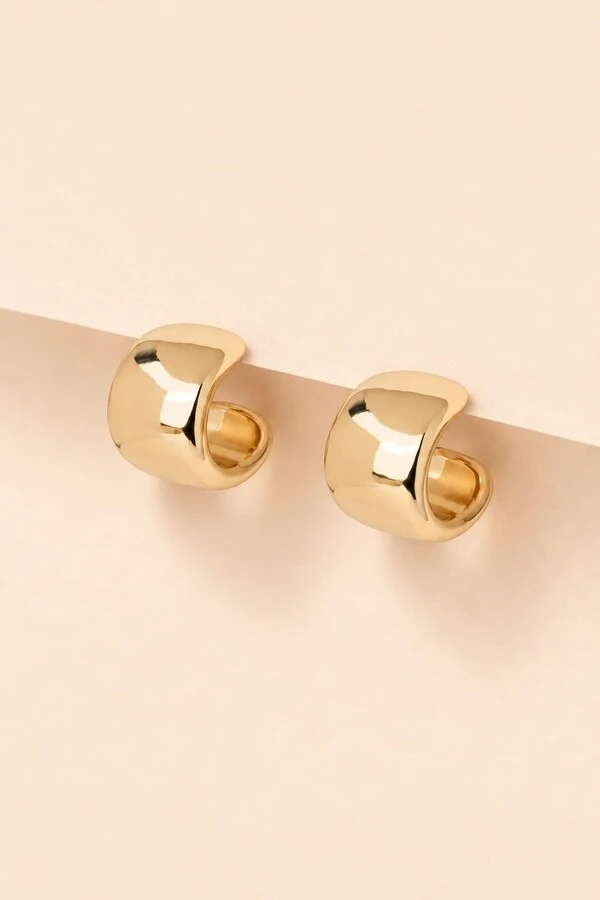 Brinco Dourado Argola Lisa