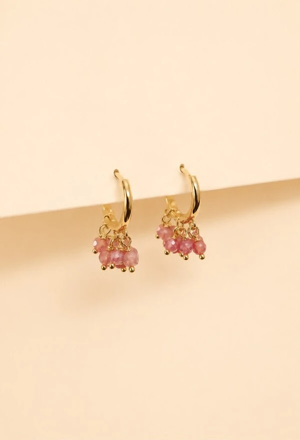 Brinco Cachinho Fiore Zirconia Rosa