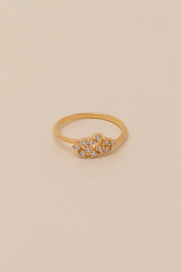 Anel Zircônia Banho Ouro 18K