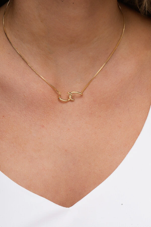Colar Entrelaçado Banho de Ouro 18k
