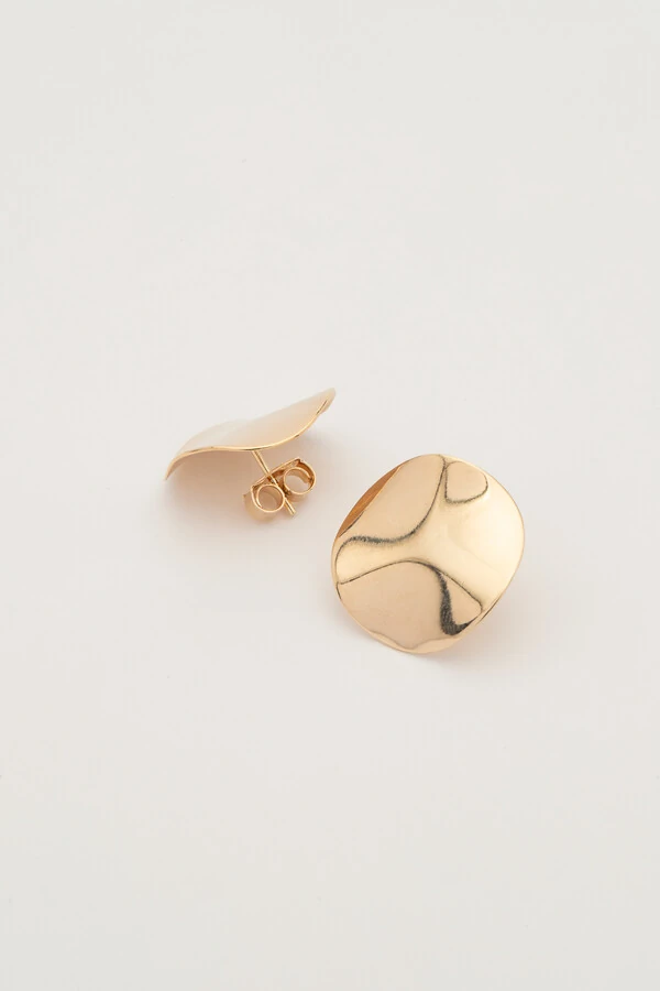 Brinco Dourado Placa Irregular