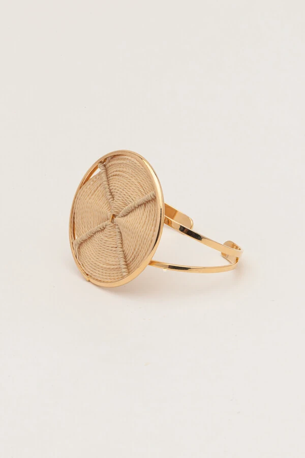 Pulseira Bracelete Dourada Aro Palha