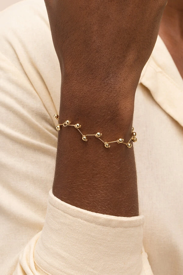 Pulseira Dourada Biarritz Zig Zag Bubbles Baby