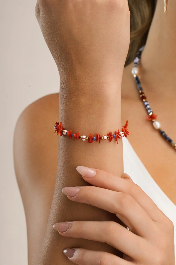 Pulseira Fishermen’s Core Jade Blue Banho Ouro 18K