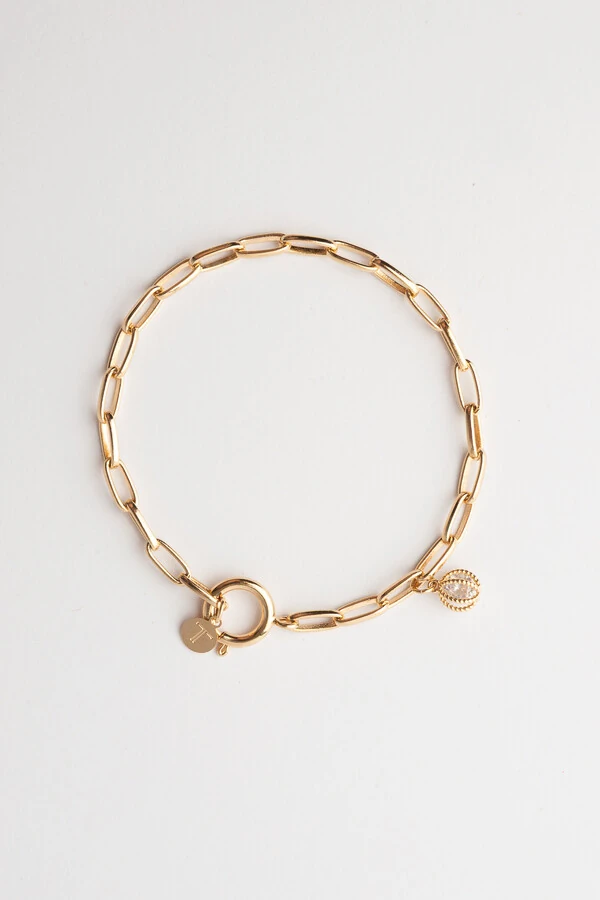 Pulseira Elos Cápsula Zircônia Banho Ouro 18k