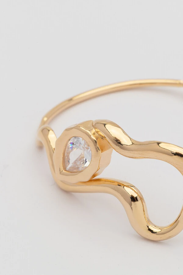 Pulseira Dourada Snake Gota Zircônia