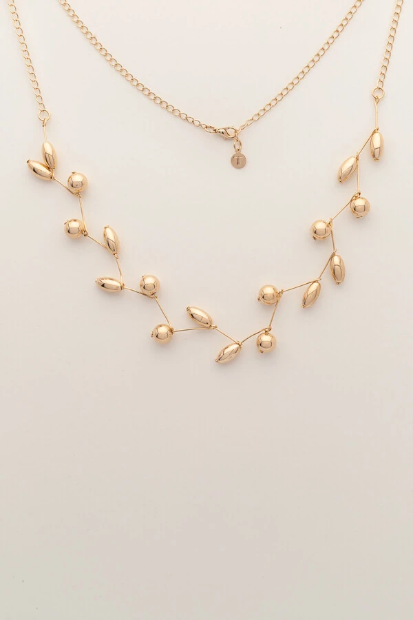 Colar Dourada Mix Bubbles Zig Zag