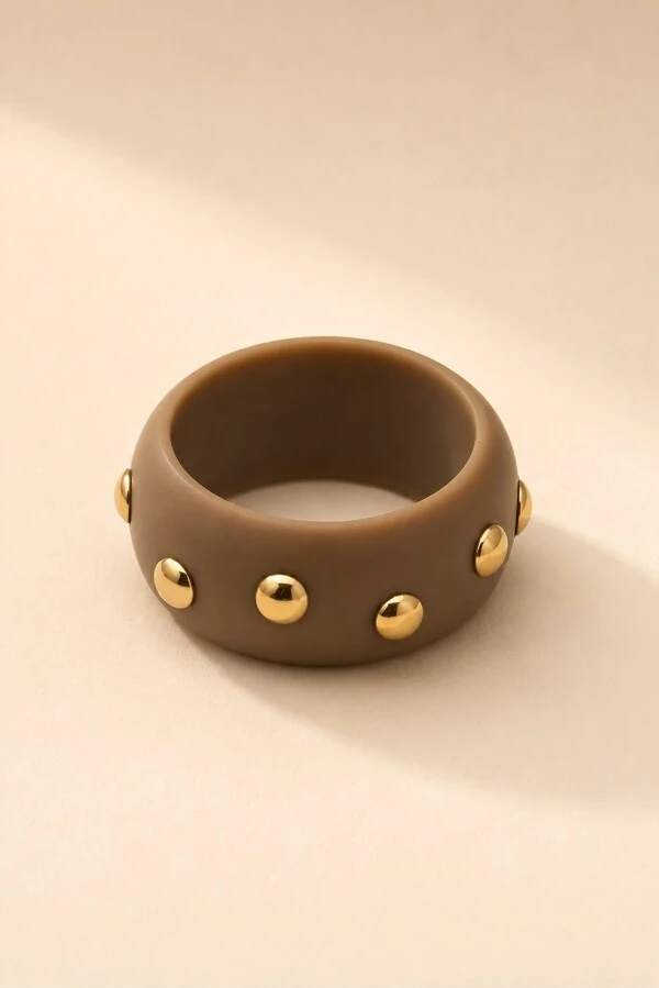 Bracelete Resina Fendi Tachinhas Douradas