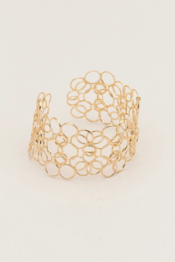 Pulseira Bracelete Círculos Dourado
