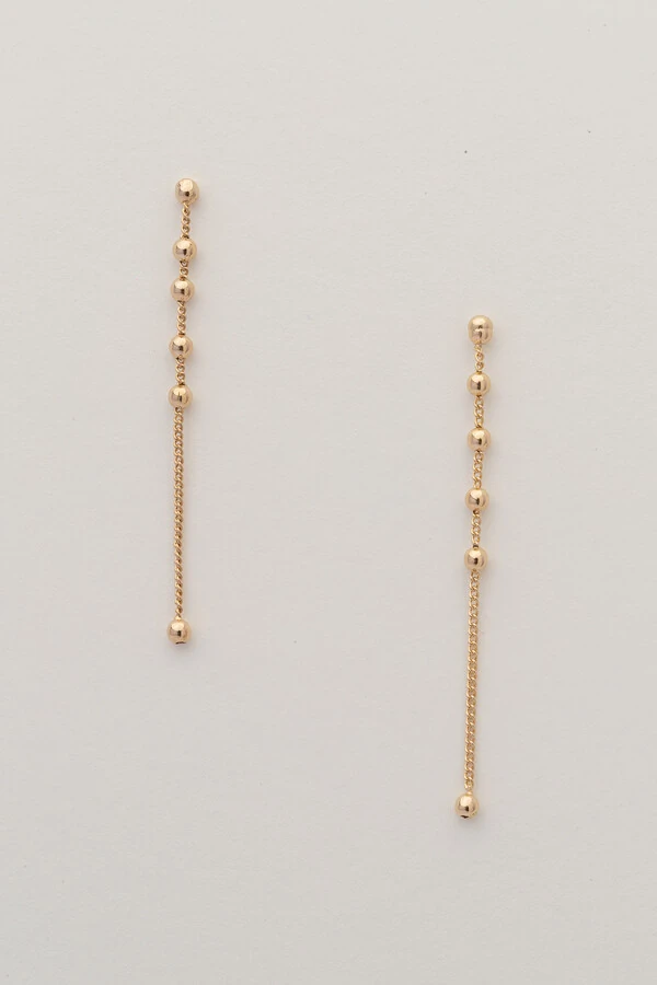 Brinco Fio Bubbles Banho Ouro 18K