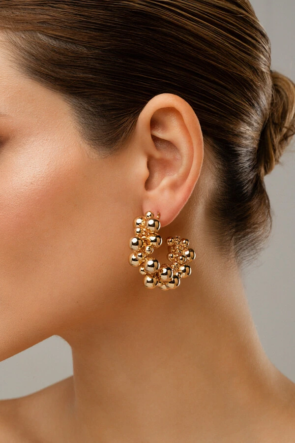 Brinco Argola Mix Bubbles Dourado