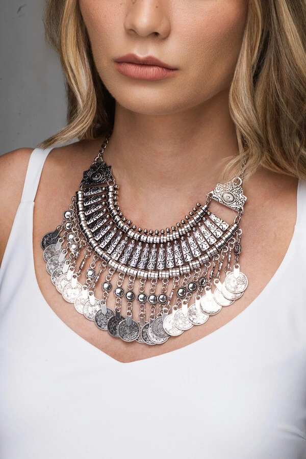Colar Boho Prata Velha