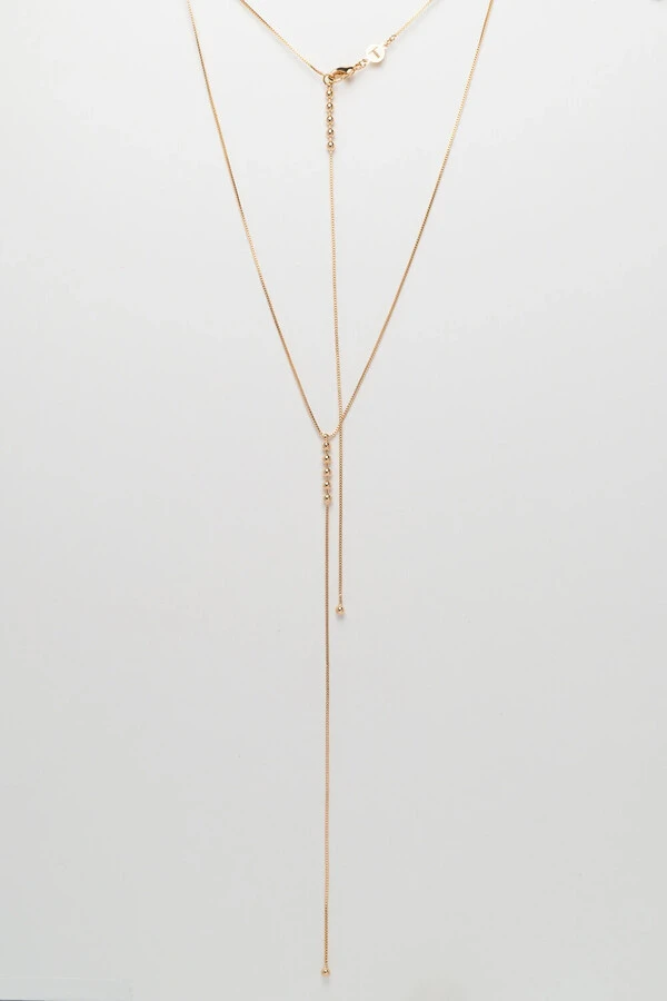 Colar Gravata Bubbles Frente e Verso Banho Ouro18K