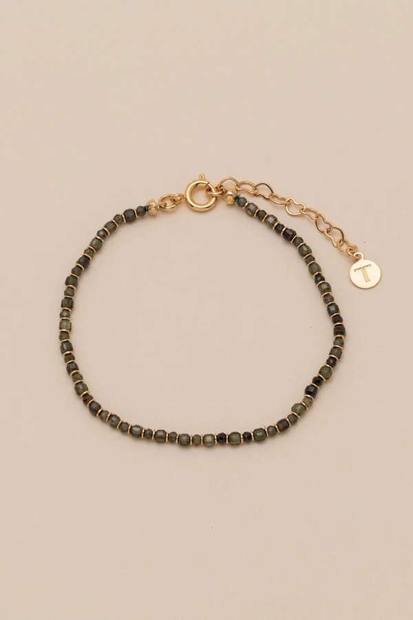 Pulseira Biarritz Mini Zircônia Verde Banho Ouro 18K