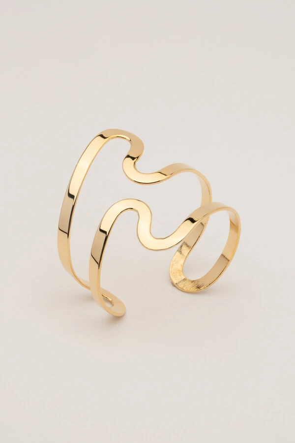 Pulseira Bracelete Dourado Fio Duplo