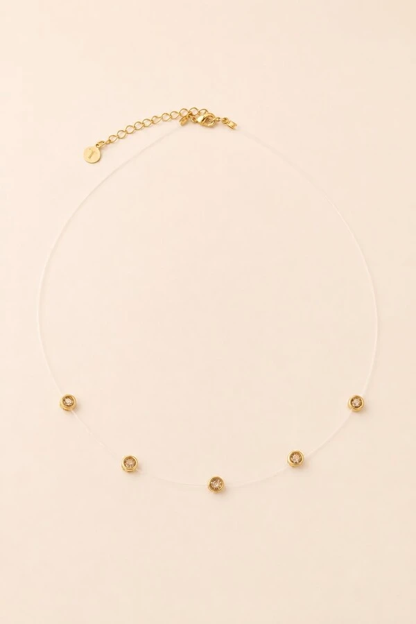 Colar Choker Nylon 5 Pontos de Luz