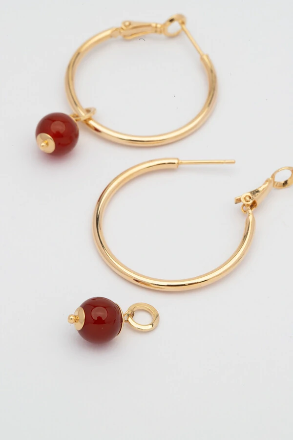 Brinco Argola Dourada Jardins Agatha Cornalina