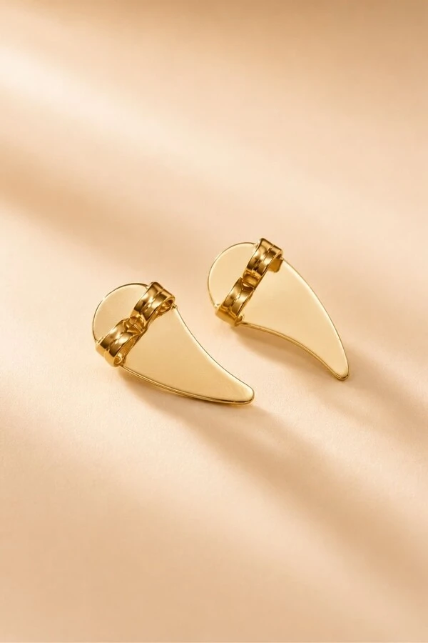 Brinco Dourado Earcuff Brasil Cristal Verde