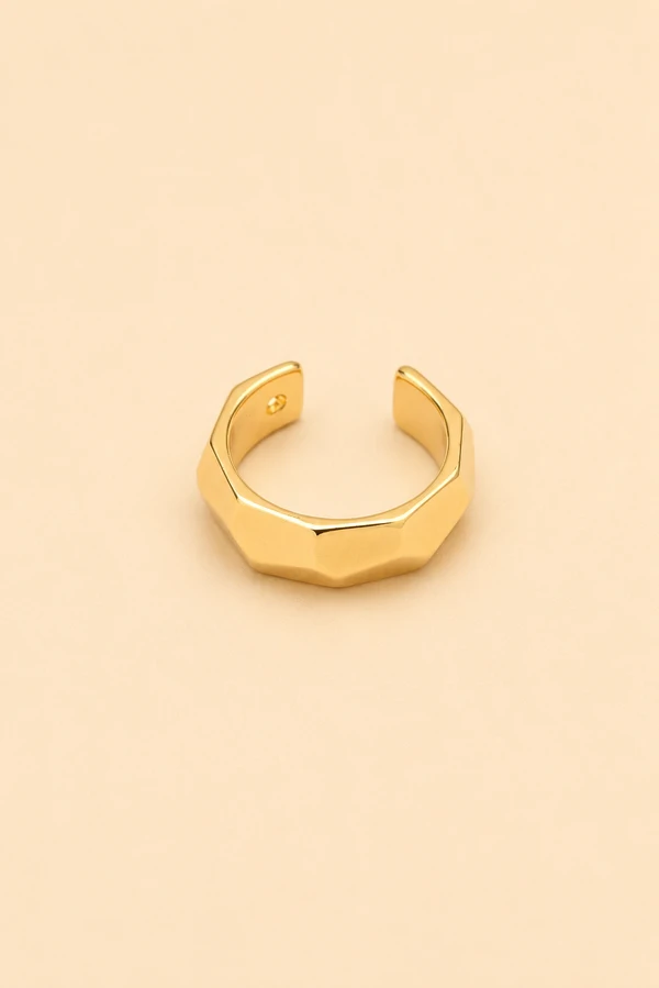 Brinco Piercing Fake Geométrico Pé Banho Ouro 18K