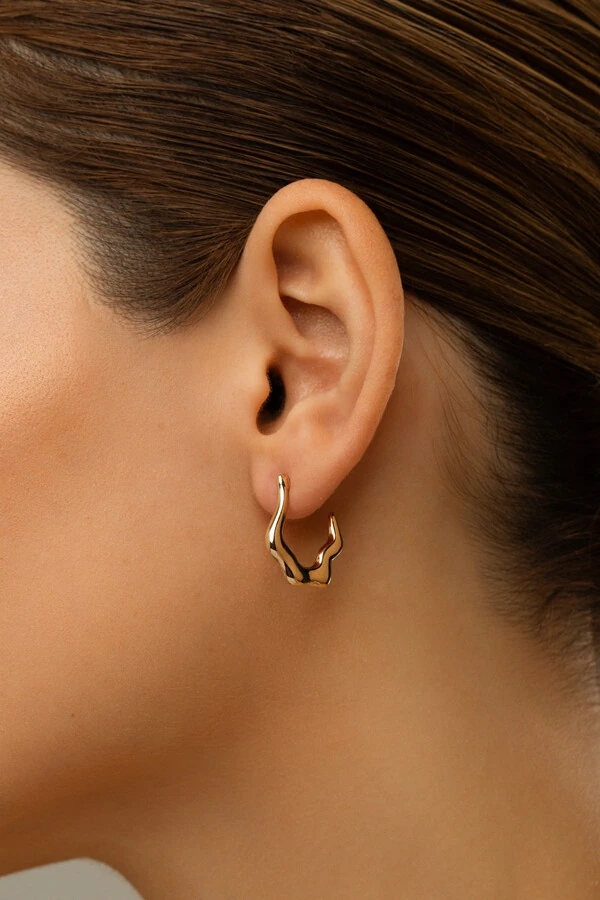 Brinco Argola Orgânica Dourado