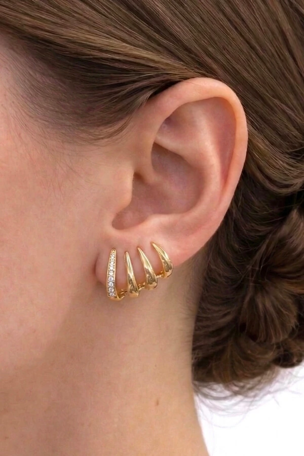 Brinco Ear Cuff Banho Ouro 18K