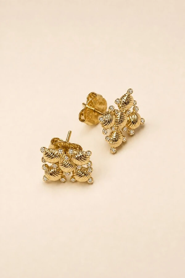 Brinco Beabelly Zircônia Banho Ouro 18K