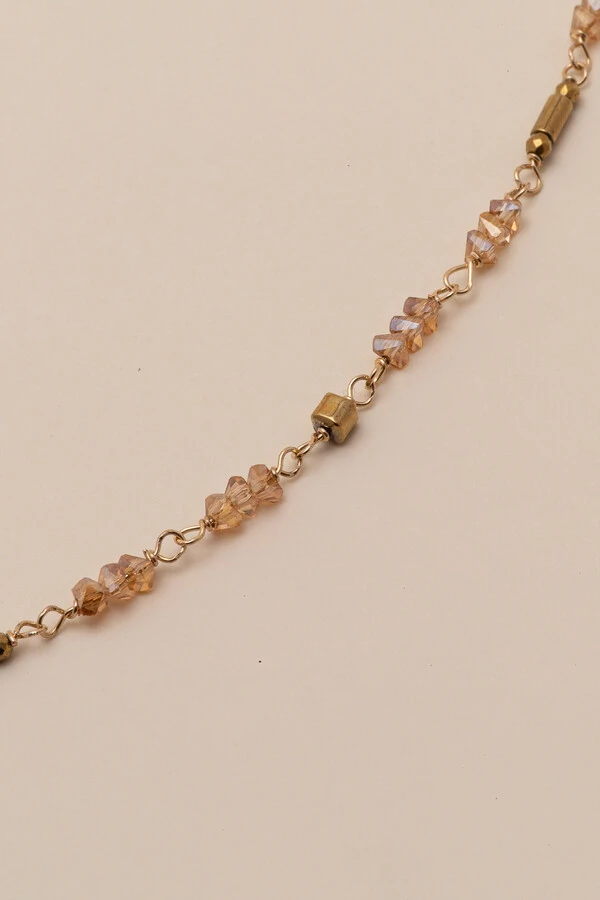 Colar Olbia Golden Hematita Banho Ouro 18K