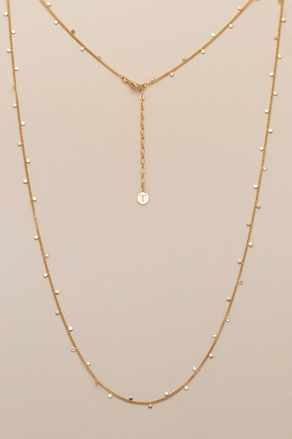 Colar Longo Dourado Vitta Mini Plaquinhas