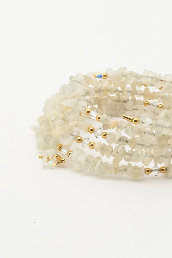 Pulseira Mola Cascalho Banho Ouro 18k