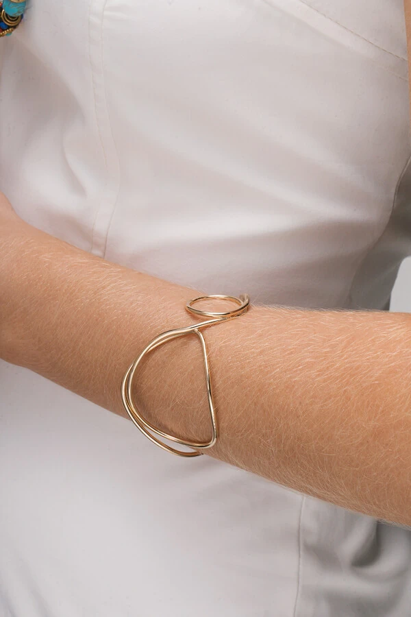 Pulseira Bracelete Dourada Fio Orgânico