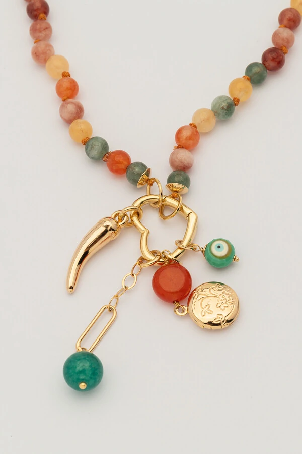 Colar Patuá Da Sorte Marise Jade Banho Ouro 18K