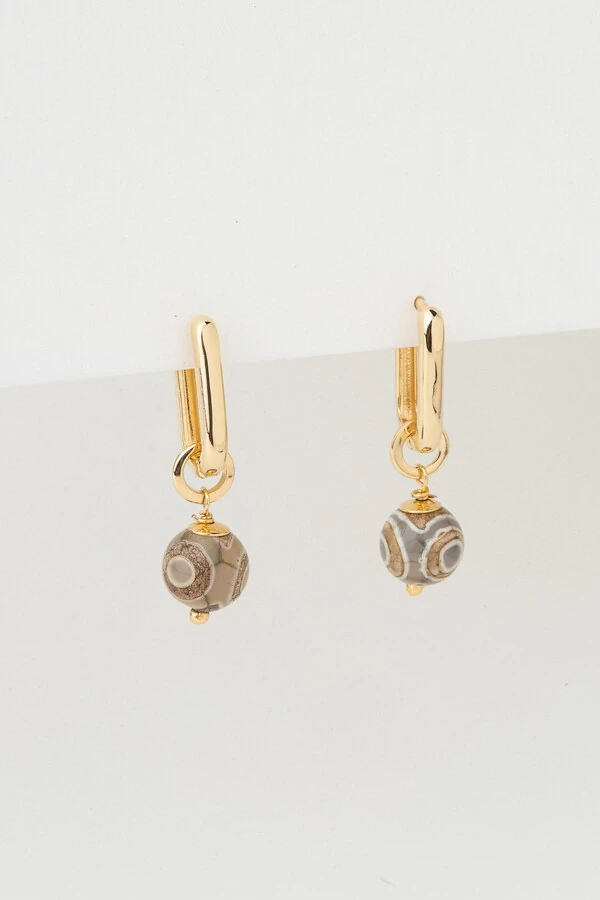 Brinco Argola Jade Safari Dream Banho Ouro 18K