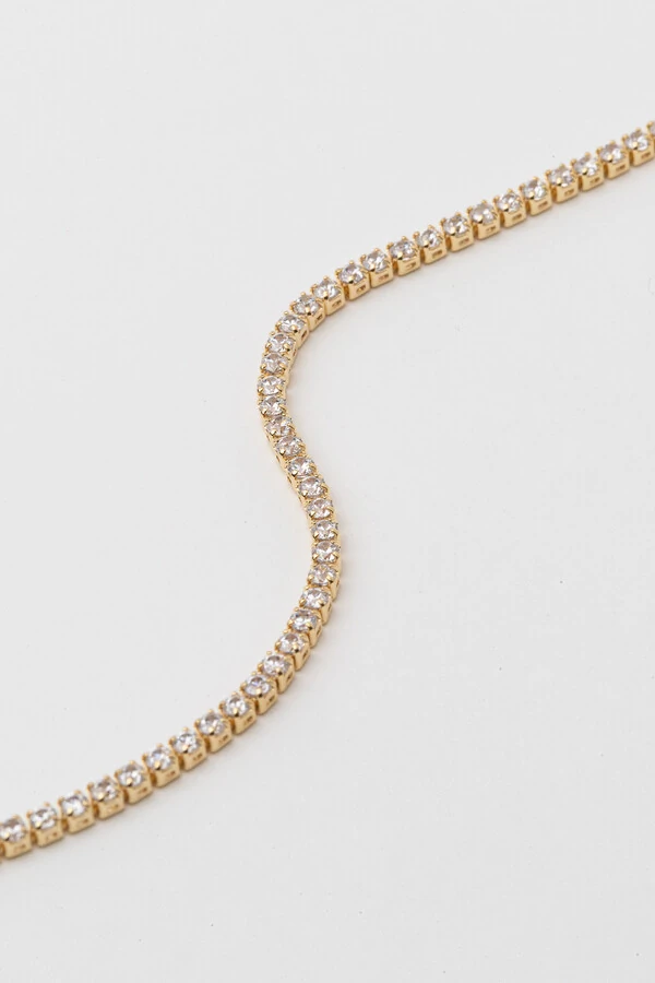 Colar Choker Riviera Zircônia Dourado