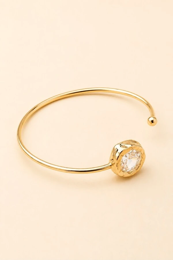 Pulseira Dourada Vesúvio Zircônia Cristal