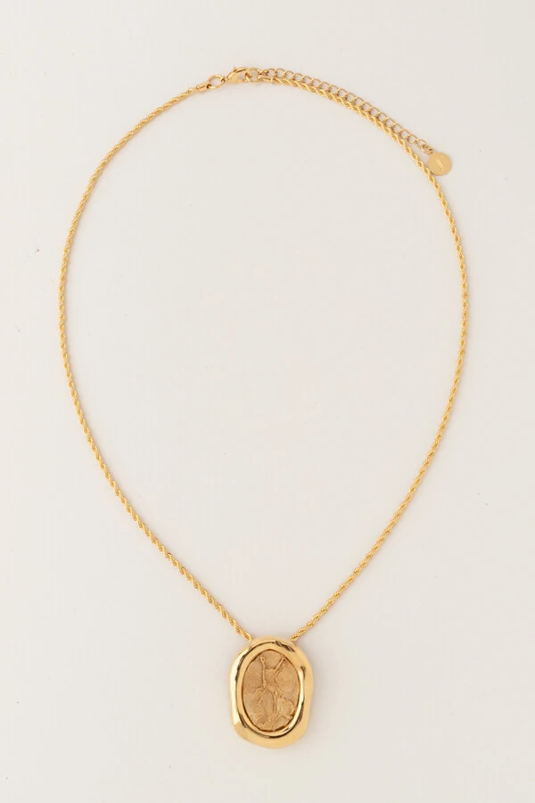 Colar Dourado Orgânico Couro Tilápia Nude