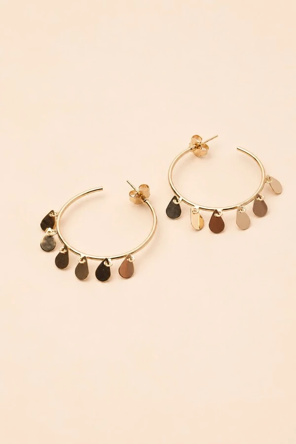 Brinco Dourado Argola Gotinhas