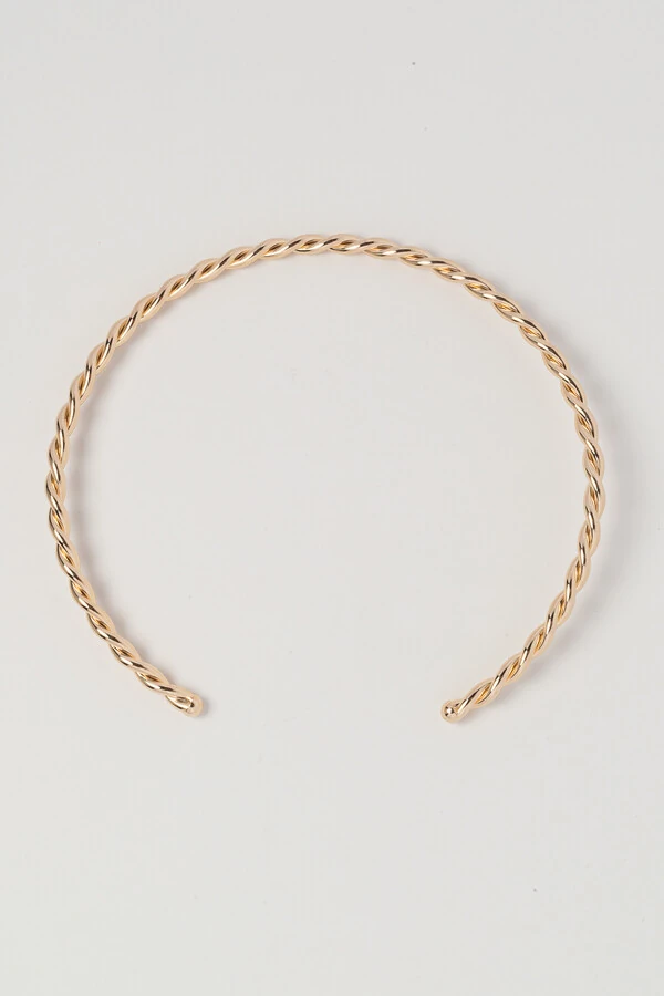 Colar Dourado Aro Trançado