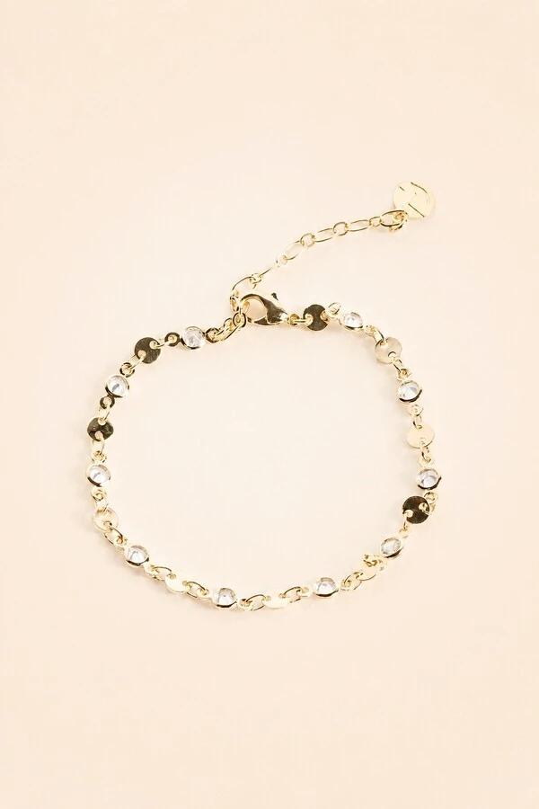 Pulseira Plaquinhas Banho Ouro 18K