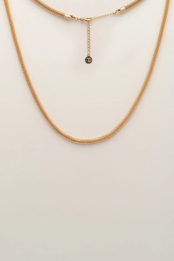 Colar Dourado Choker Malha