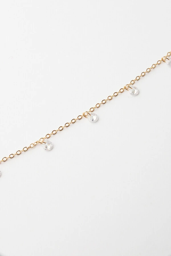 Pulseira Elos e Zircônia Banho Ouro 18K