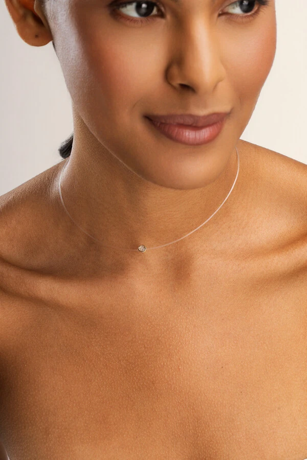 Colar Choker Nylon Ponto de Luz