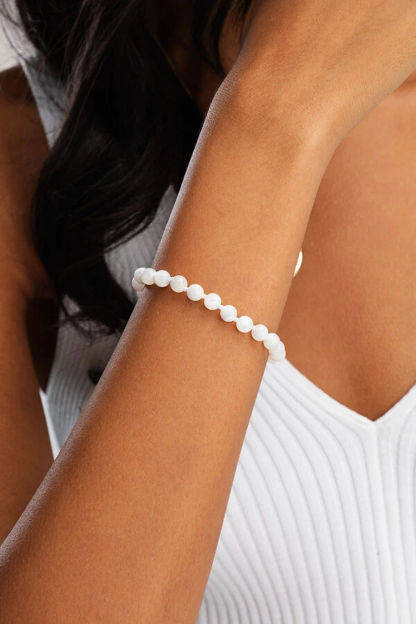 Pulseira Esferas Madre Banho Ouro 18K