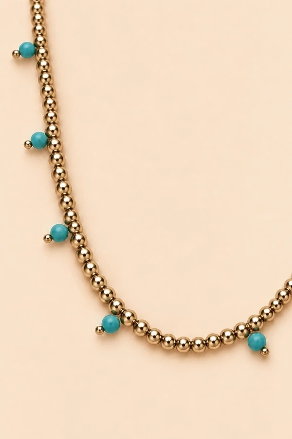 Colar Choker Esferas Dourada