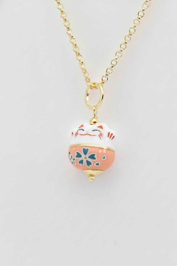 Pingente Gatinho Da Sorte Banho Ouro 18K