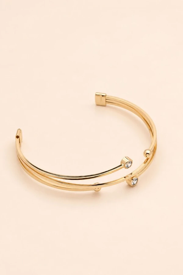 Pulseira Dourada Fios Zircônia