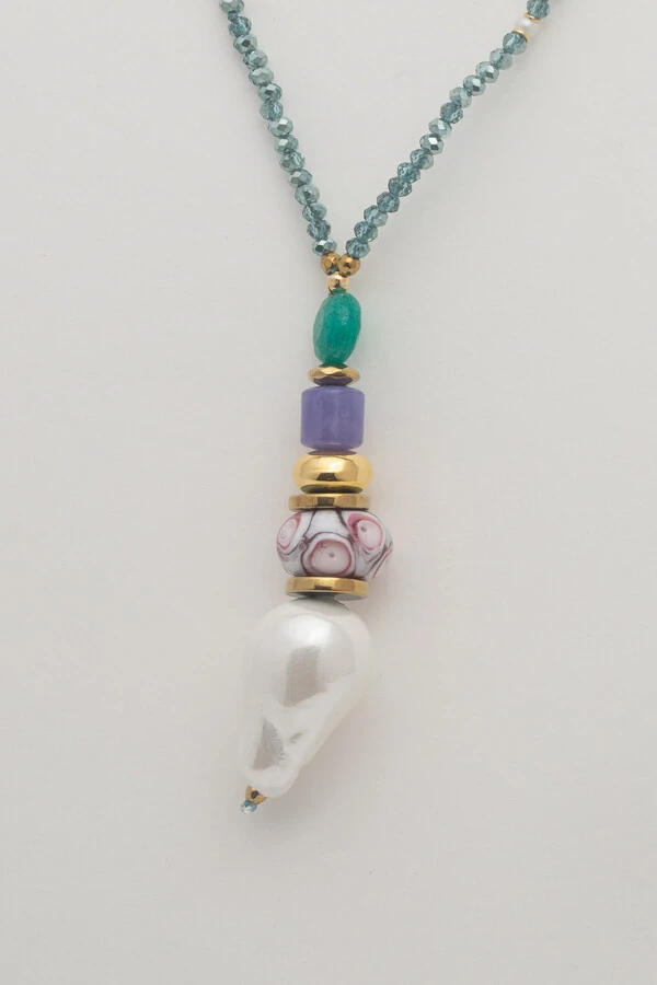 Colar Verano Cristal Blue Banho Ouro 18K